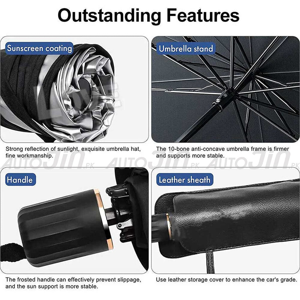 Foldable Windshield Sunshade Umbrella| Protect Dashboard, Seats All Weather UV Blocker